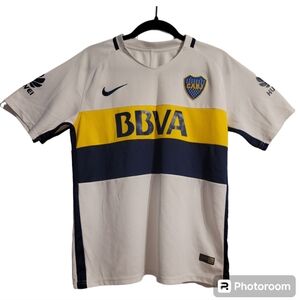 Nike CABJ Jersey Mens Small White BBVA Francés #16 Soccer Dri-Fit Authentic 2016